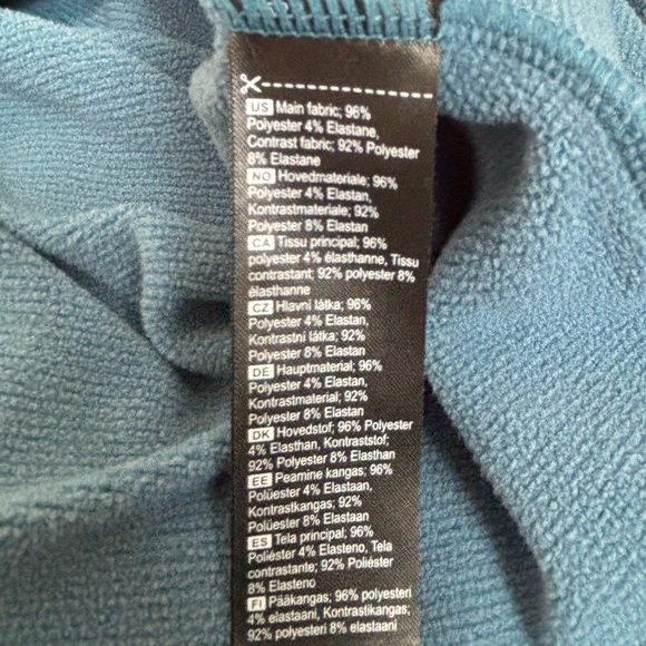 Kari Traa Blue and Red-Orange Fleece Mid Layer Quarter-zip Top, XL - Picture 11 of 12